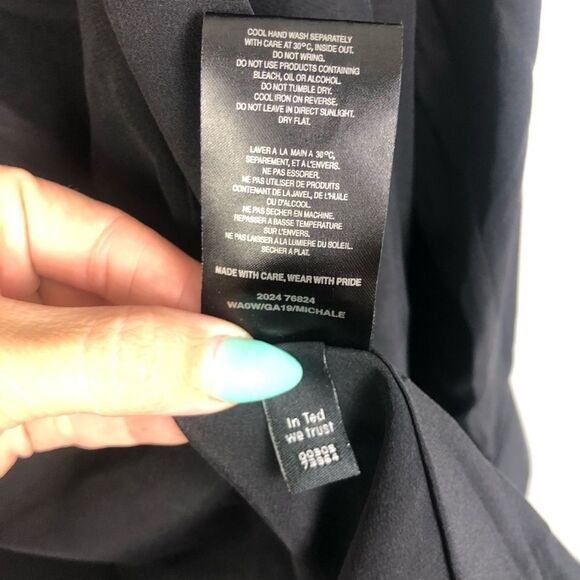 TED BAKER LONDON | Black Silk Silver Studded Open Jacket Women’s Size 0 - Picture 6 of 9